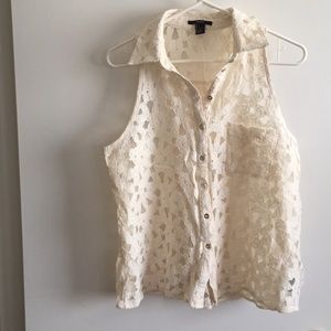 Forever 21 lace top button down
